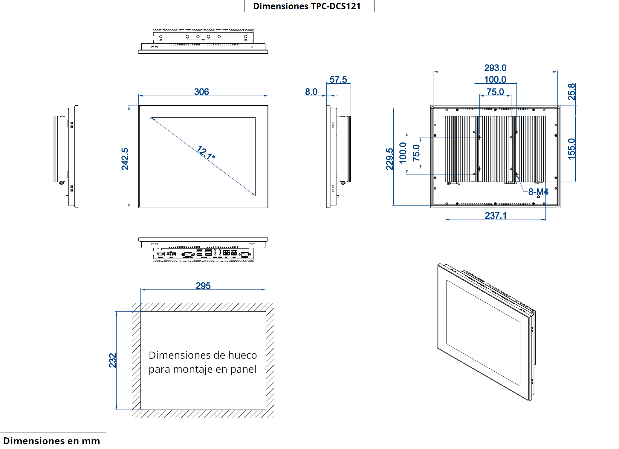 Dimensiones del producto TPC-DCS121